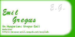 emil gregus business card